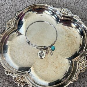 Source Unknown Silver and Turquoise Charm Bracelet